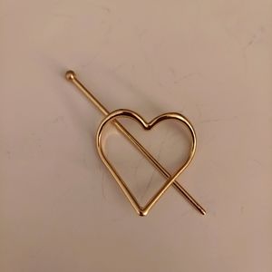 Goldtone Heart with Stick Hair Pin- New